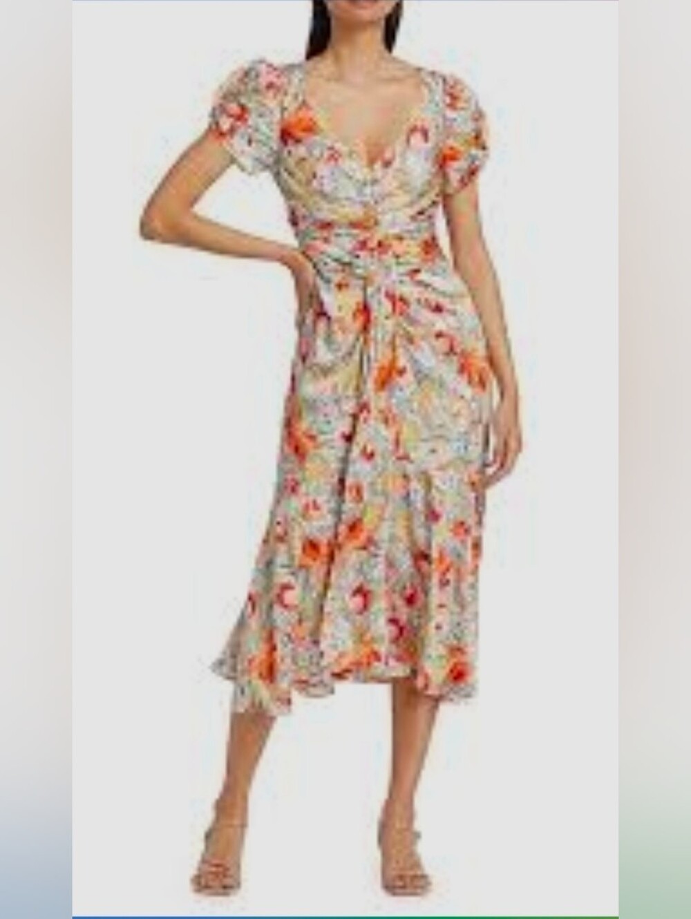 NWT-Cinq à Sept Linework Floral Walker Dress Size 4-Retail Price $395.00